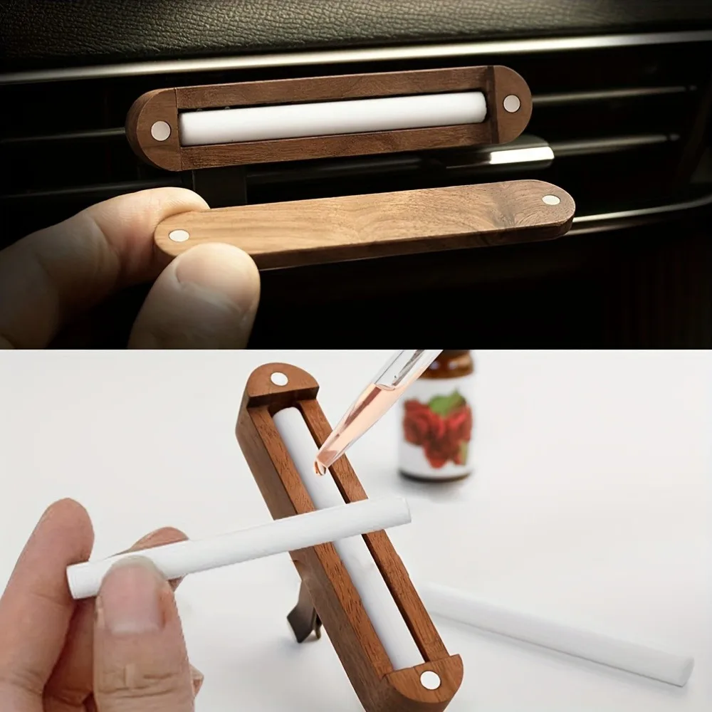 Holz-Autoduftspender mit Clip – Aromatherapie-Diffusor, Holzdiffusor, dekoratives Autozubehör, Auto-Lüftungssystem – Detail 8