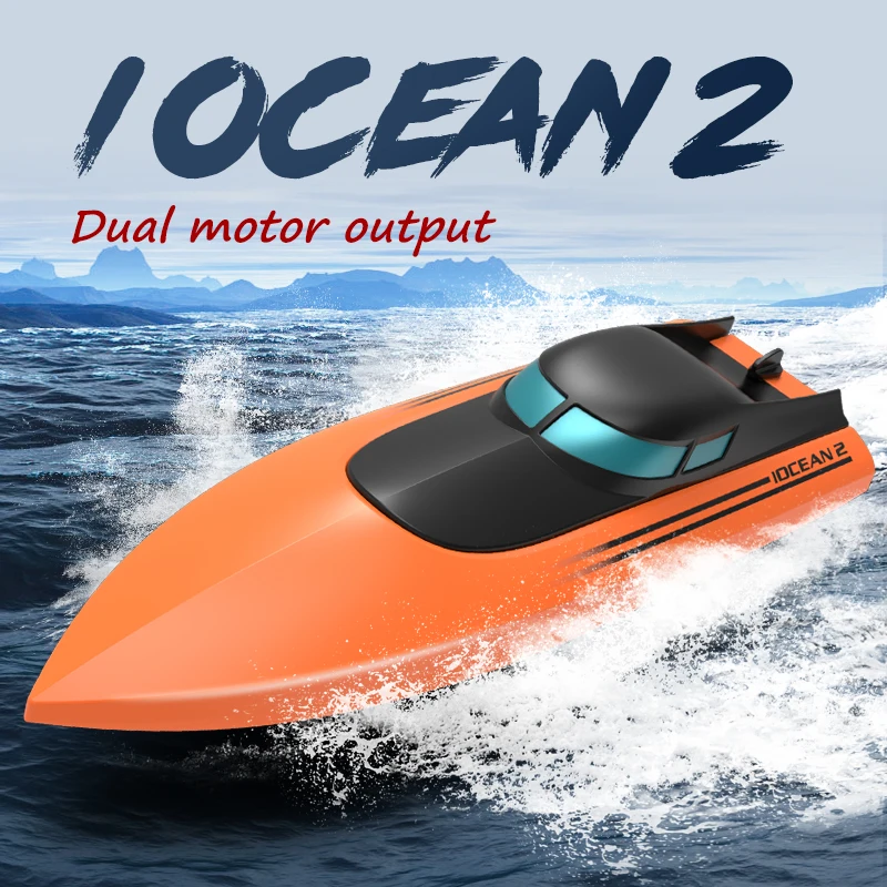 

QJ RC Boat 2.4G Full Frequency High Speed Boat 50 Meters Remote Control Distance Children's Toy Game Mini Speedboat