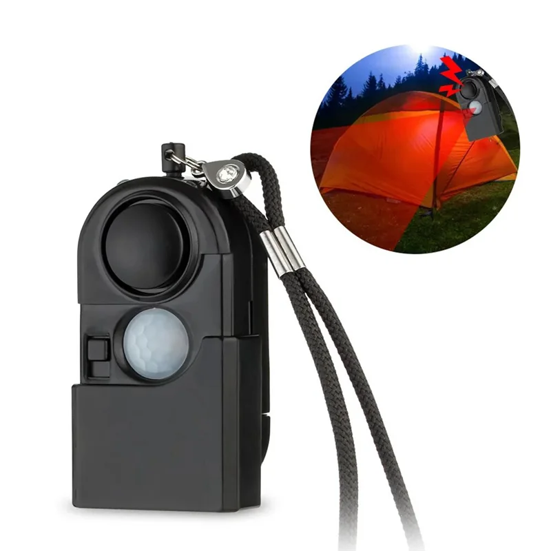 -MEOF 4Pcs Portable Mini Motion Detector Alarm 120DB Siren SOS LED Light Security For Travel Home Kids Safe Personal Alarm