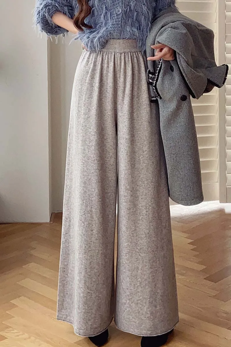 DABUWAWA Tienda Vestidos Elegantes Para Mujeres Knitted Draped Pants Women American Retro Drawstring Trousers Y2K DA1DLP002