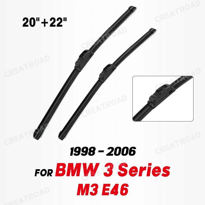  Wiper LHD Front Wiper Blades For BMW 3 Series M3 E46 1998 - 2006 Windshield Windscreen Window Car Rain Brushes 22\