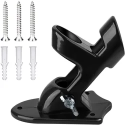 Soporte de mástil montado en la pared de 2,6 cm de diámetro, Base de montaje de mástil de aleación de aluminio de doble orificio con accesorios