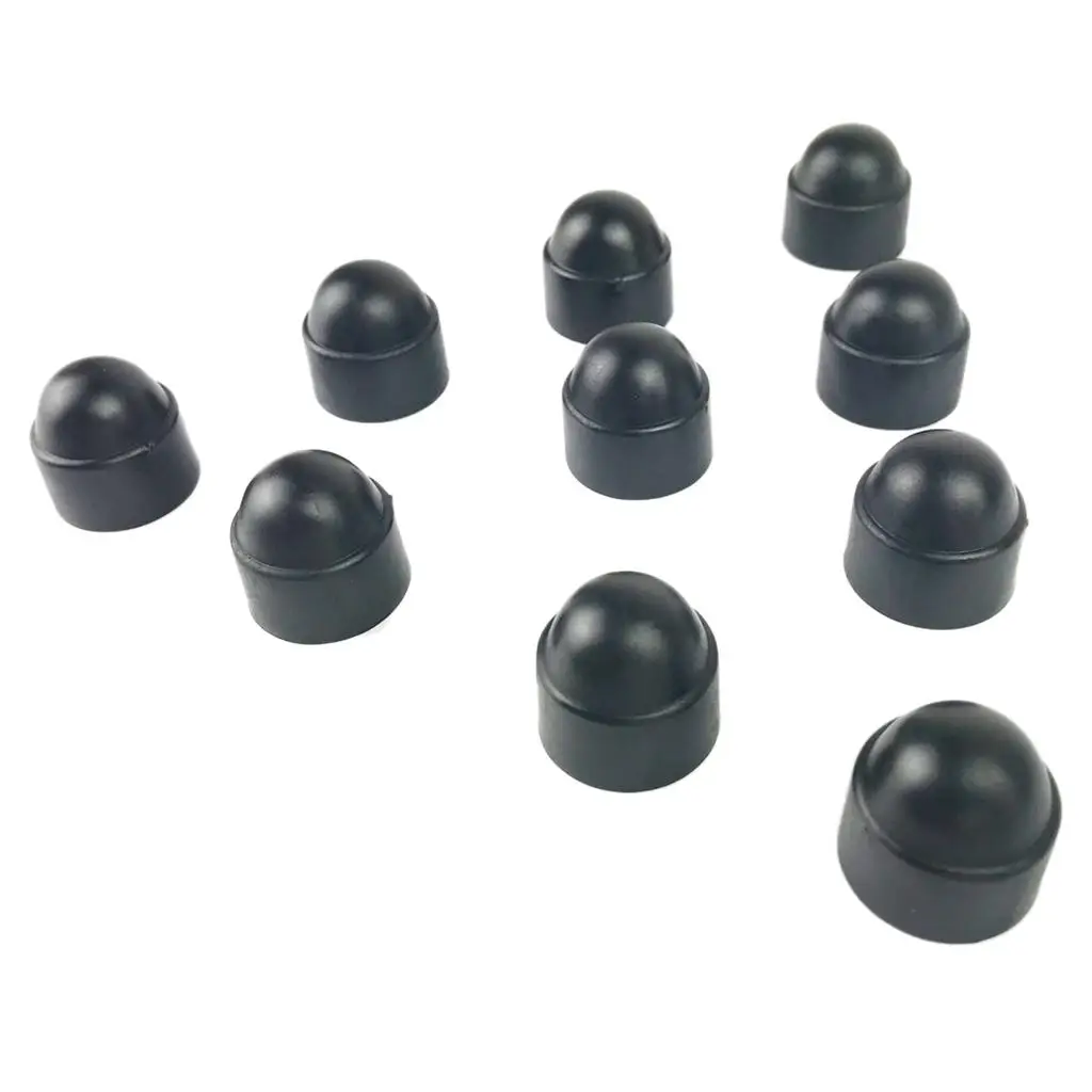 Set of 10 23mm Car Wheel Lug Nut Hexagonal Bolt Cover Protector Black