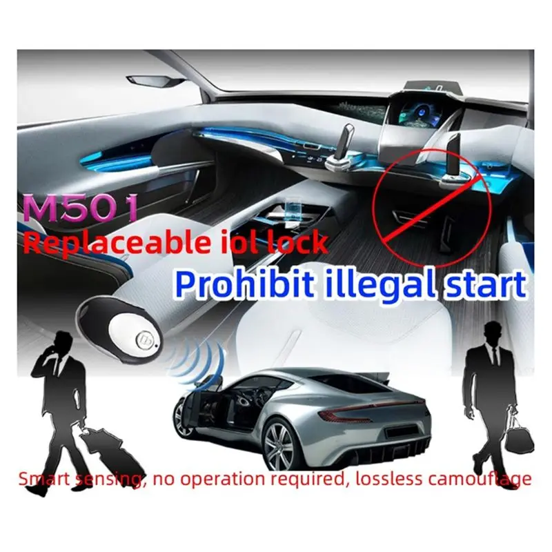 Compact 12V Wireless Immobilizer Car Engine Lock Intelligent Security System Replaceable Relay Shaped Device
