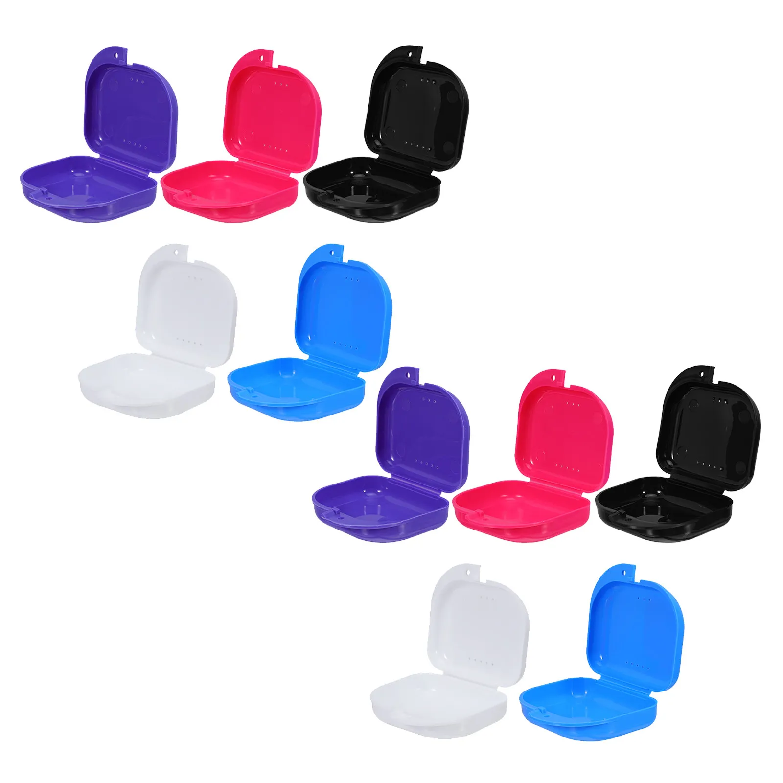 

Набор из 10 портативных герметичных футляров для зубных протезов с вентиляционными отверстиями для гигиены полости рта, удобные для путешествий, для хранения стоматологических устройств