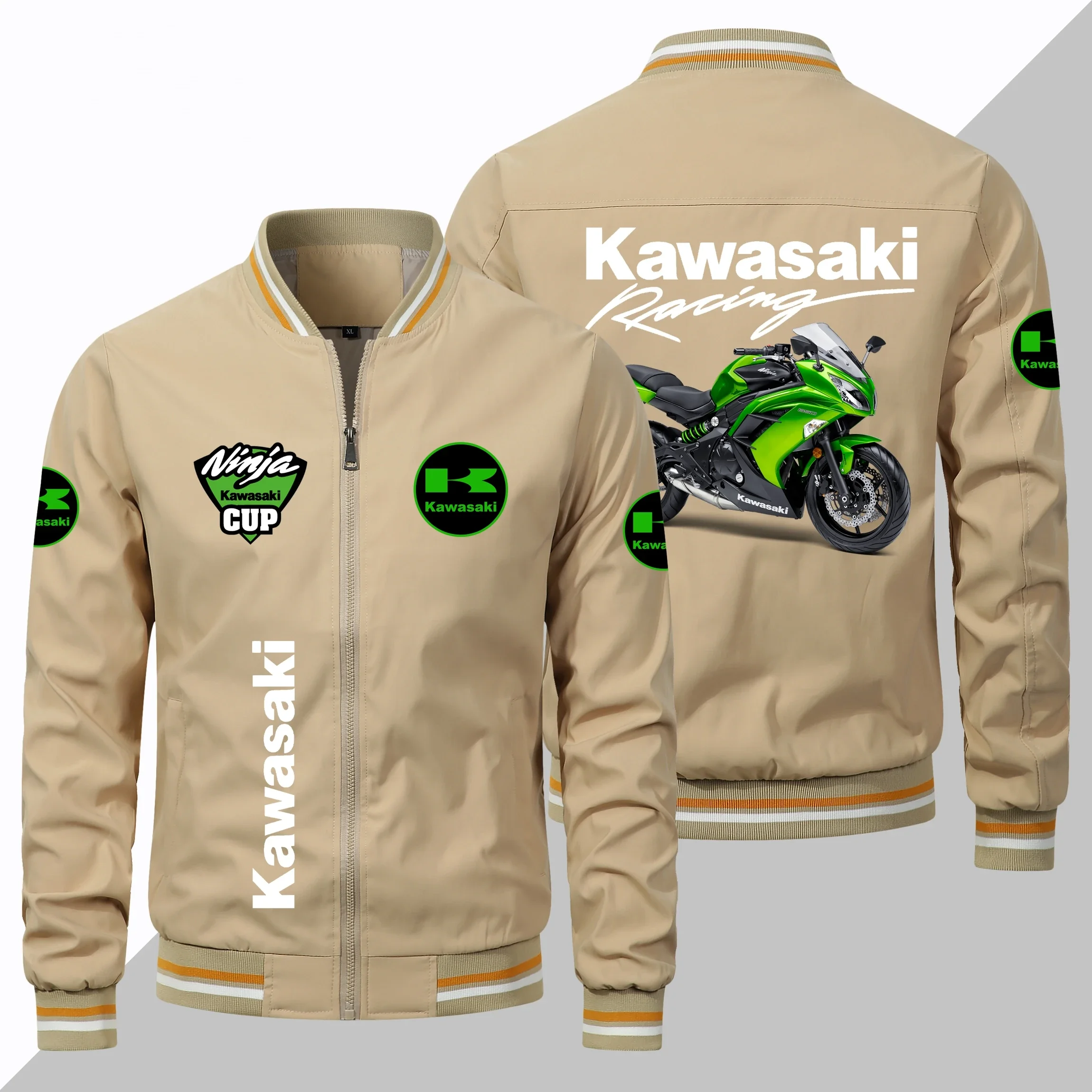 2024 Men\'s Jacket Leisure Harajuku Racing Team Club Customized Clothing Coat Motorcycle Racing Jacket Kawasaki Sportswear