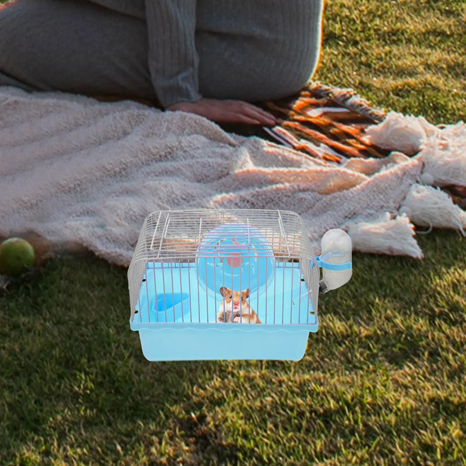 

Hamster Cage Pet Portable Travel Carrier Toy Cages Habitats Chinchilla Small Animal House Spacious Design ABS
