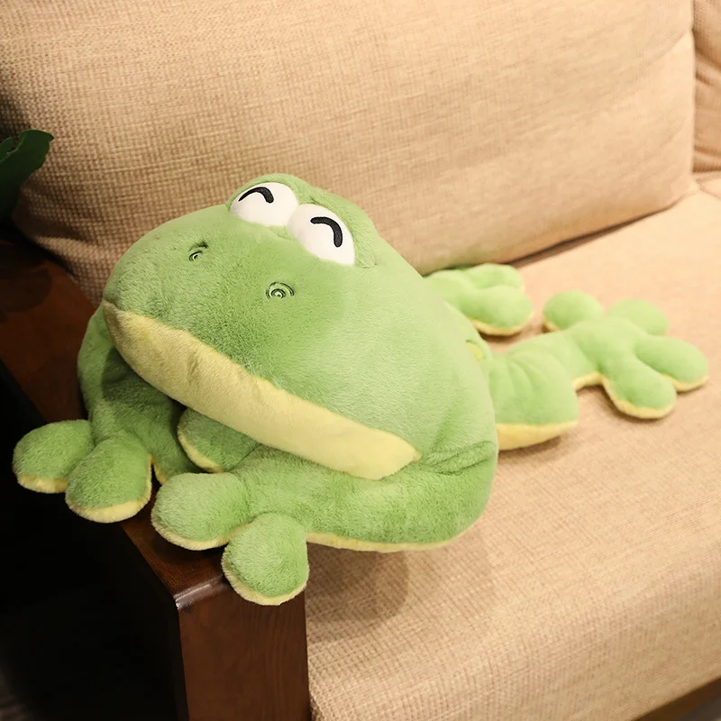 60-130cm Giant Big Frog Plush Toy Stuffed Plushies Grogs Throw Pillow Cushion Home Decor Kids Birthday Gift for Boy Big Eyes