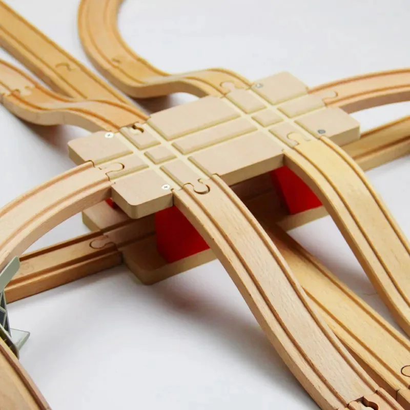 TOPMAYA Doppelschienen-Nabe, Holzeisenbahnschienen, kompatibles Zubehör, geeignet für Holz- und Elektroautos Pd79