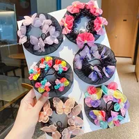 Ballet Latin Dance Hairnet Butterfly Flower Style Daily Body Training Dance Grade Performance Hair Pocket Balls Head Artifact