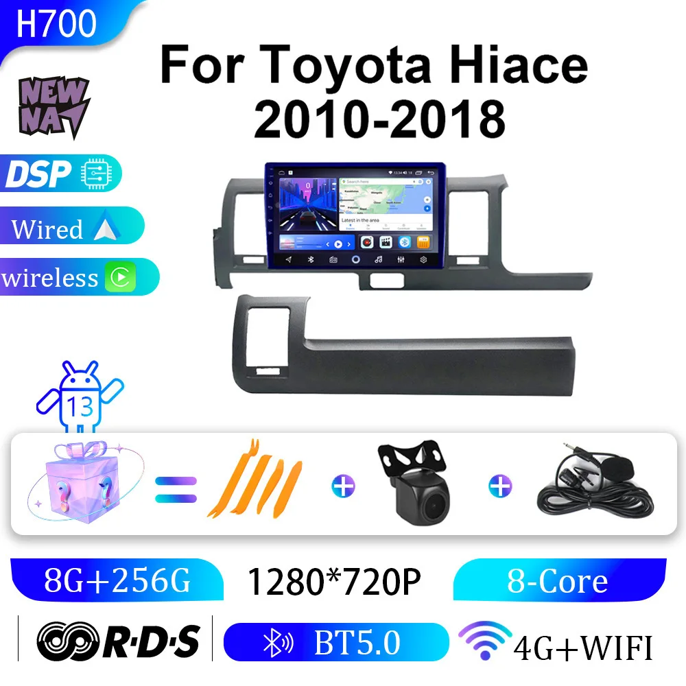 

For TOYOTA HIACE 2010-2018 RHD Radio Headunit Device Double 2 Din Octa-Core Quad Android Car Stereo GPS Navigation Carplay