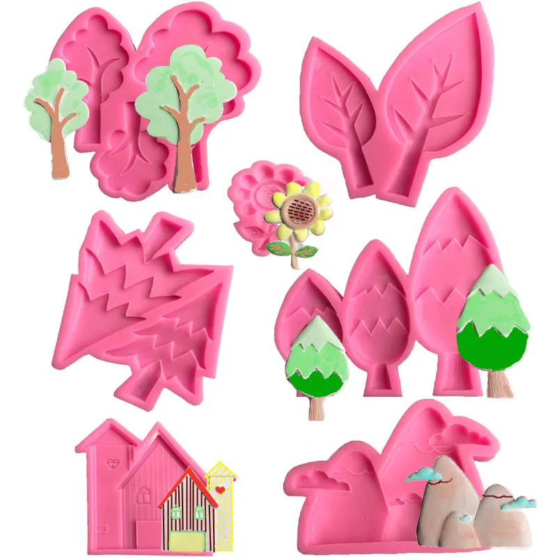 Forest Popsicle Apple Pine Cypress Kitchen Accessories Cooking Tools Of Cake Decorating Silicone Molds For Baking Fondant Pastry