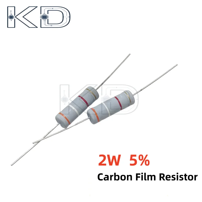 20PCS 2W 5% Carbon Film Resistor CFR Wire Wound Resistor Fuse Winding Resistance 0.1R 0.47 0.51 10 22 33 47 51 220 330 470 510