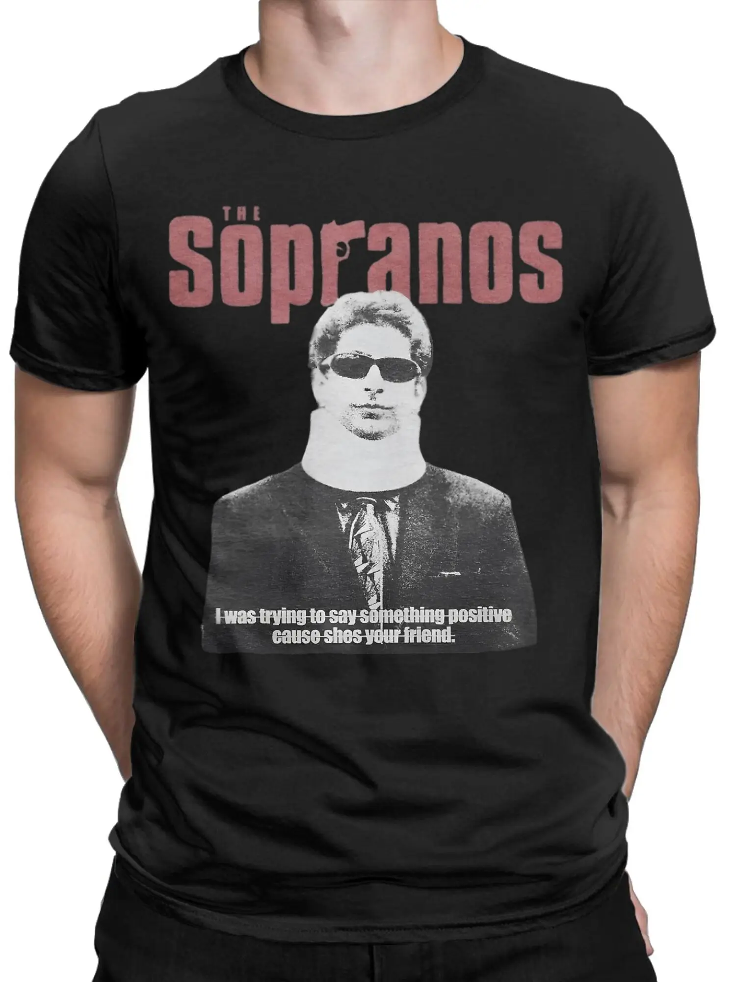 Lustige Tthe Sopranos Film T-Shirt Männer Rundhals Reine Baumwolle T Shirts Kurzarm T-shirt Plus Größe Kleidung