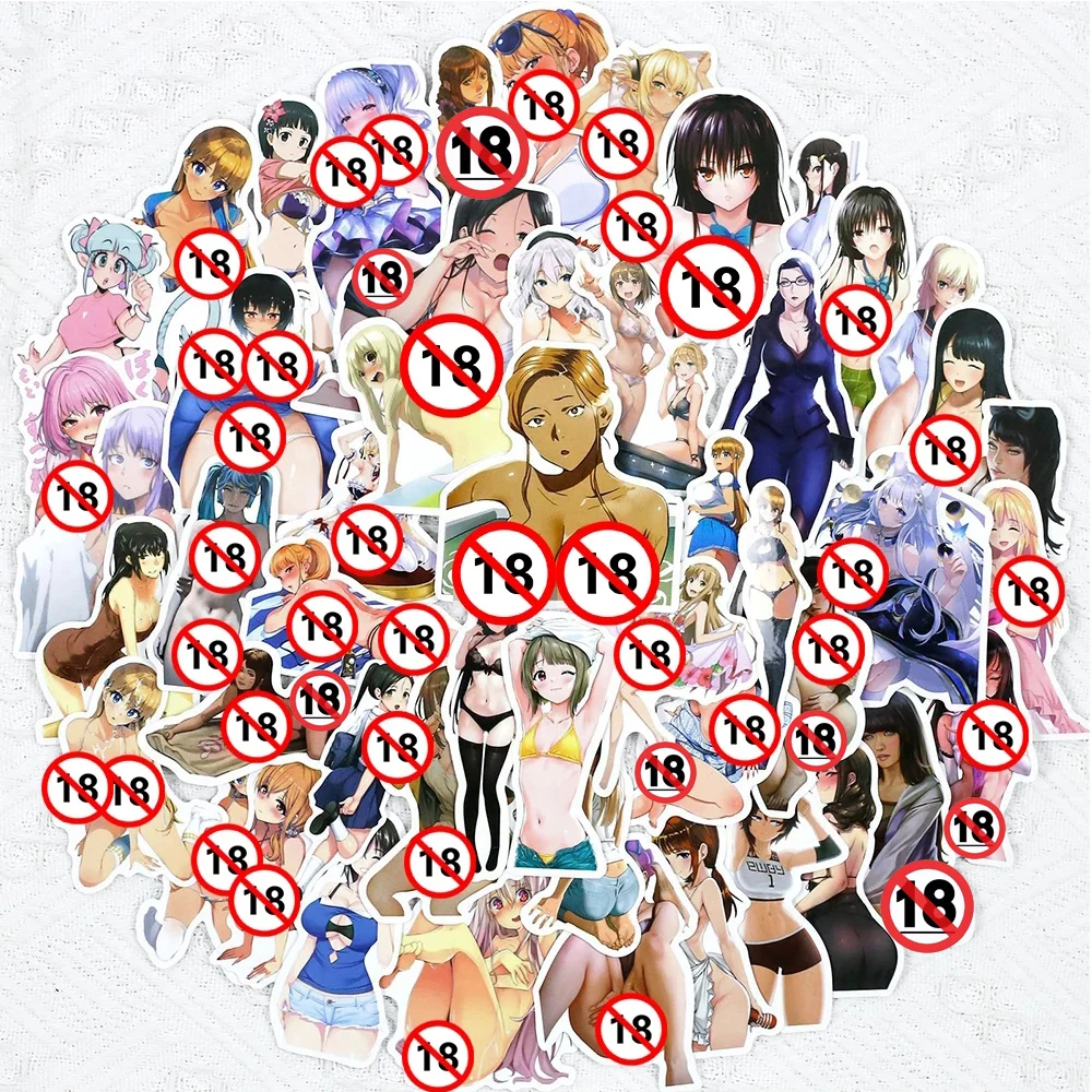 10/30/50PCS Anime Sexy Girls Hentai Waifu Stickers Decals Graffiti Laptop Skateboard Car Waterproof Sticker for Adult Toys Gifts