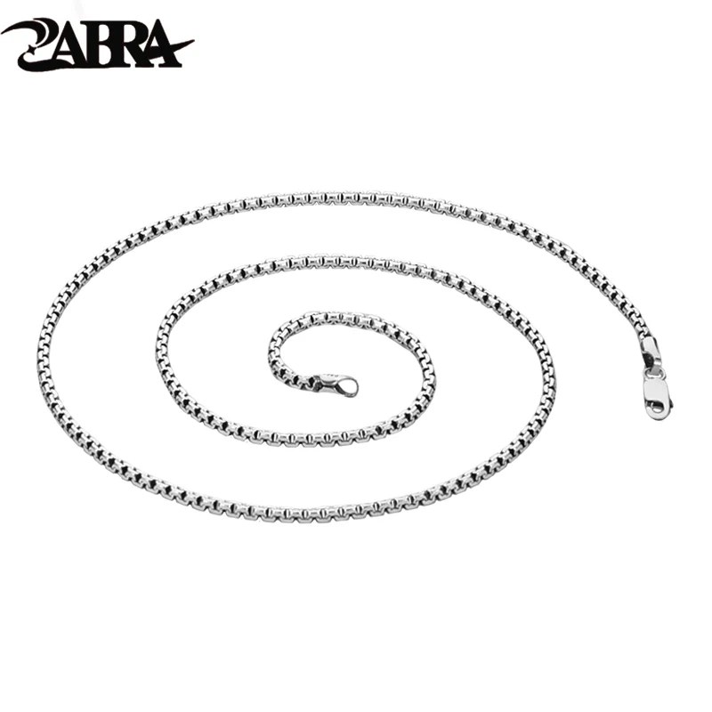 ZABRA Box Chain 925 Silver Necklace Men's Style Trendy Brand Clavicle Chain Rascal Handsome Men's Accessories