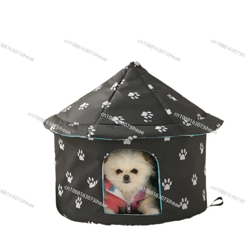 Outdoor cat litter, dog litter, waterproof cat pet litter pad, removable and washable cat villa warm nest pet bed