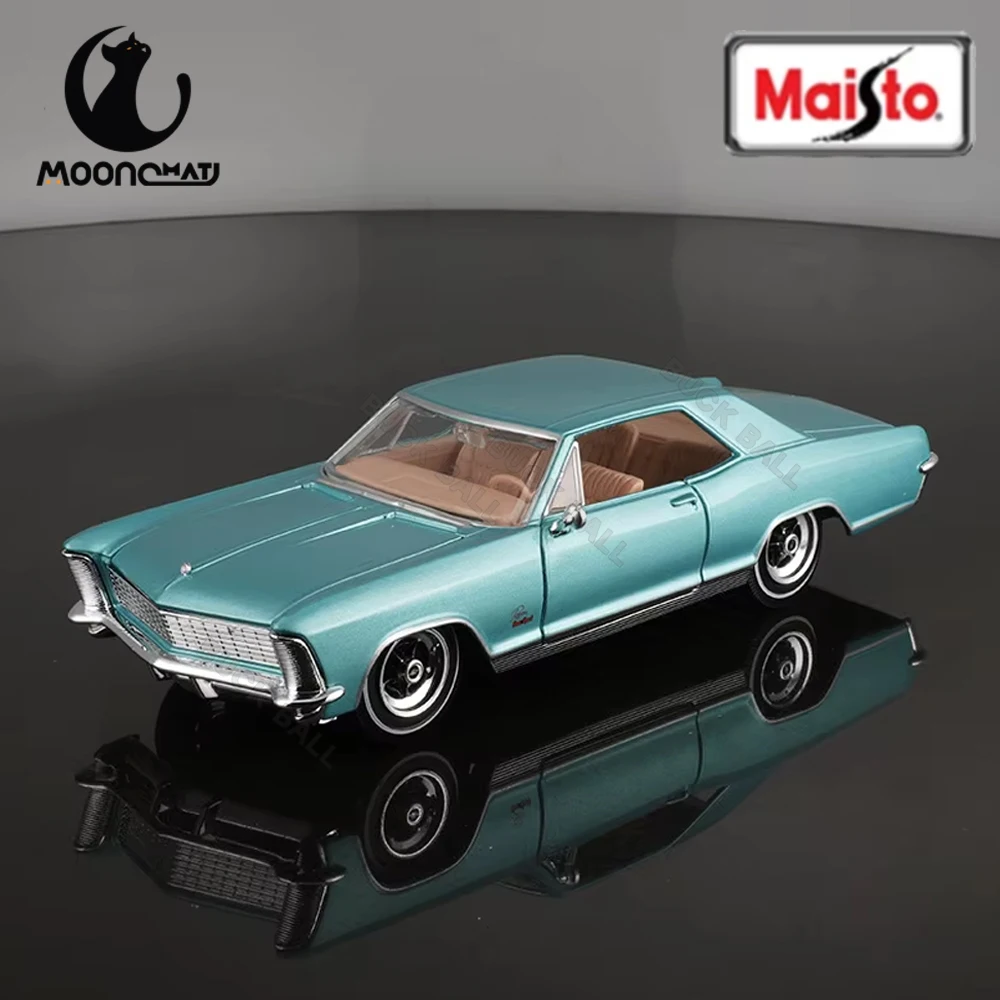 New Maisto 1:26 1965 Buick Riviera Gran Sport Alloy Miniature Diecast Model Buick Muscle Sports Car Toy Kid Christmas Gift