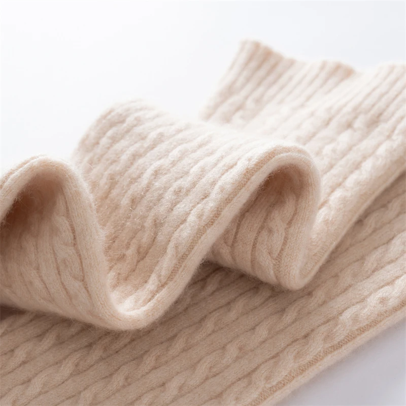 Calentadores de piernas de punto de cachemira clásicos Calcetines calentadores de piernas hasta la rodilla de punto acanalado Medias de mujer Calcetines hasta la rodilla de punto para mayor comodidad