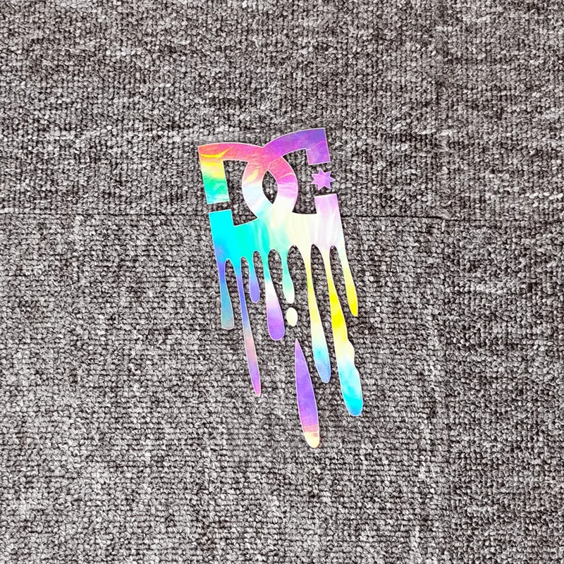 Car Stickers DC Block Flow Drip Funny Reflective Decoration For Trunk Windshield Bumper Window Motorcycle Helmet AutoStyling D40