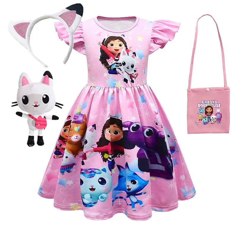 Детская одежда, кукольный домик Габби, летнее платье принцессы для девочек, детский подарок на день рождения, костюм на Хэллоуин для маленькой девочки