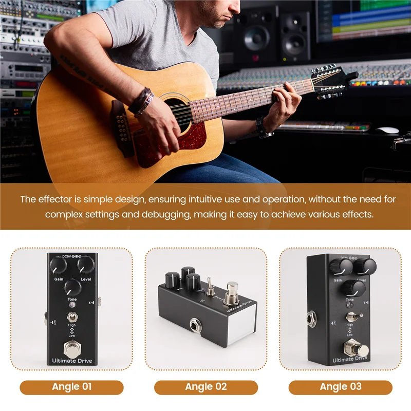 ABJA-미니 일렉트릭 기타 이펙트 페달 일렉트릭 기타 페달 일렉트릭 기타용 Ultimate Drive