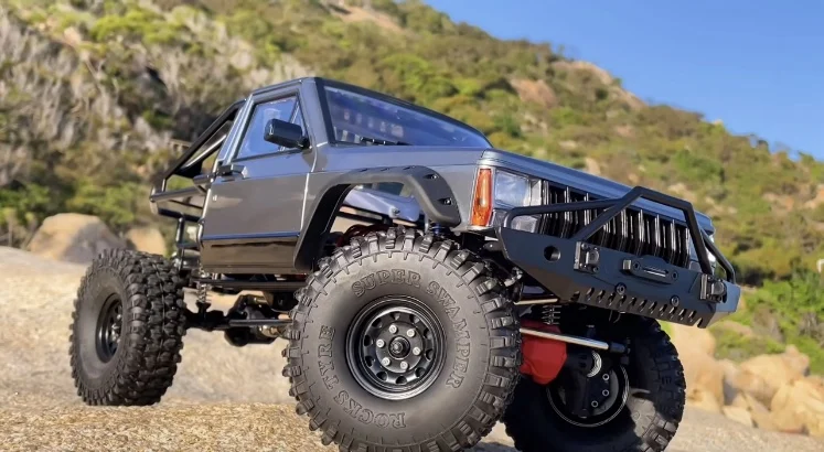 AUSTAR-coche todoterreno teledirigido de escalada Cherokee 1/10, con eje de Portal de alta y baja velocidad, con diferencial de deslizamiento limitado