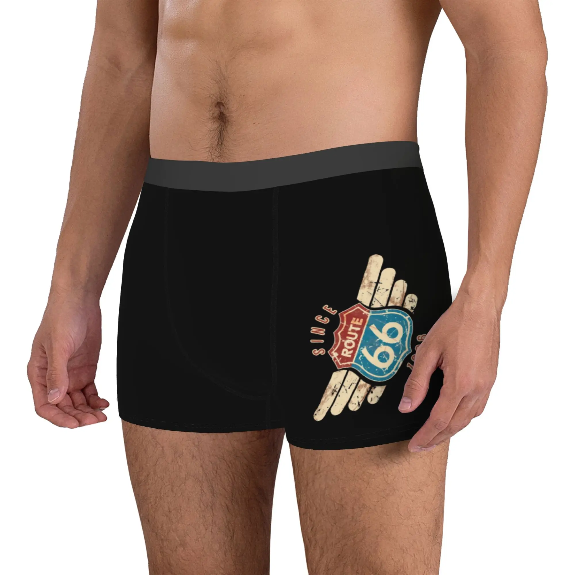 Customized Cool Route 66 Sign Since 1926 Boxers Shorts Panties Men's Underpants Stretch The Mother Road Briefs Underwear