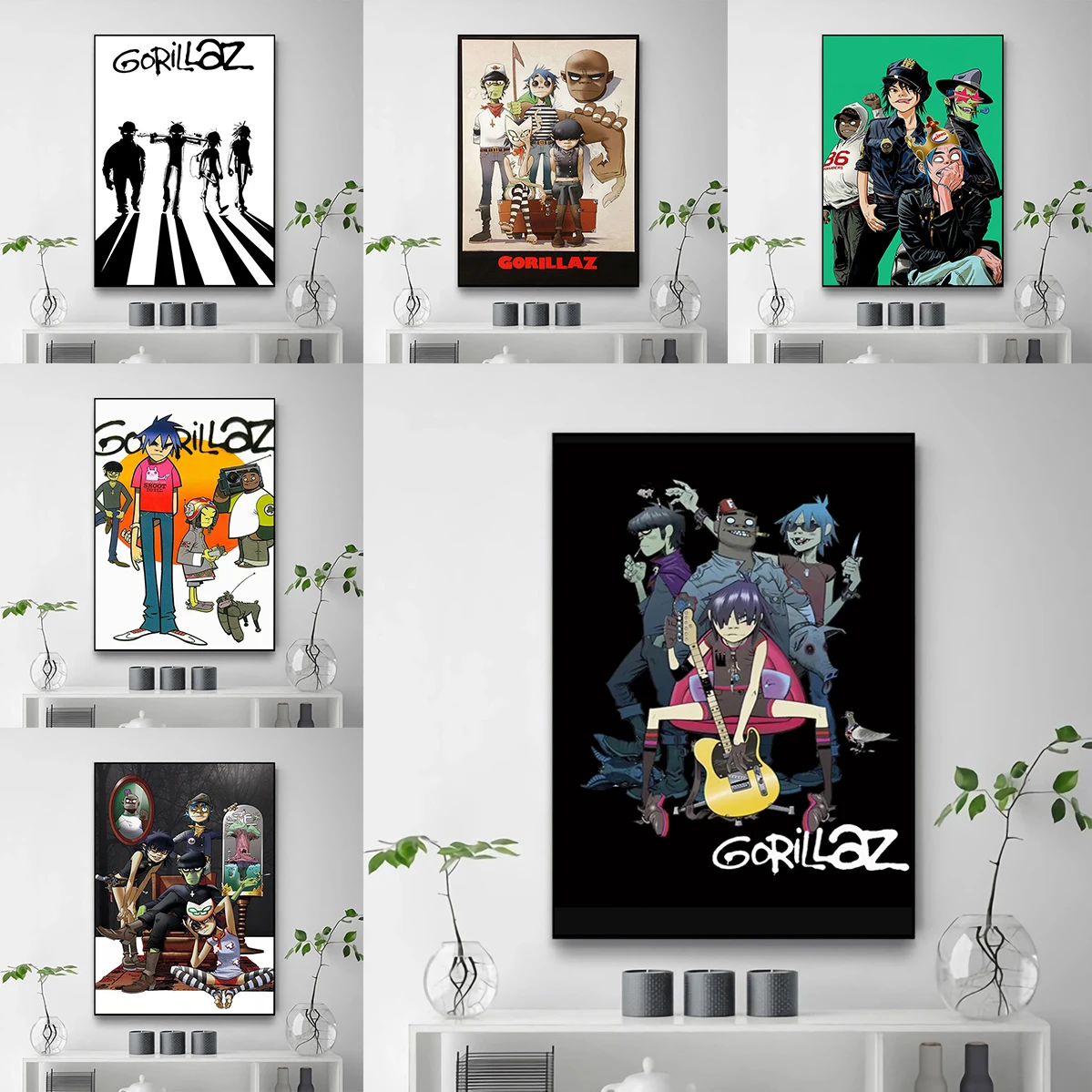 

Hip Hop Gorillaz Band Poster Large Paintings Modern Living Room Decoration Home Decore With Free Shipping Posters for Wall Decor