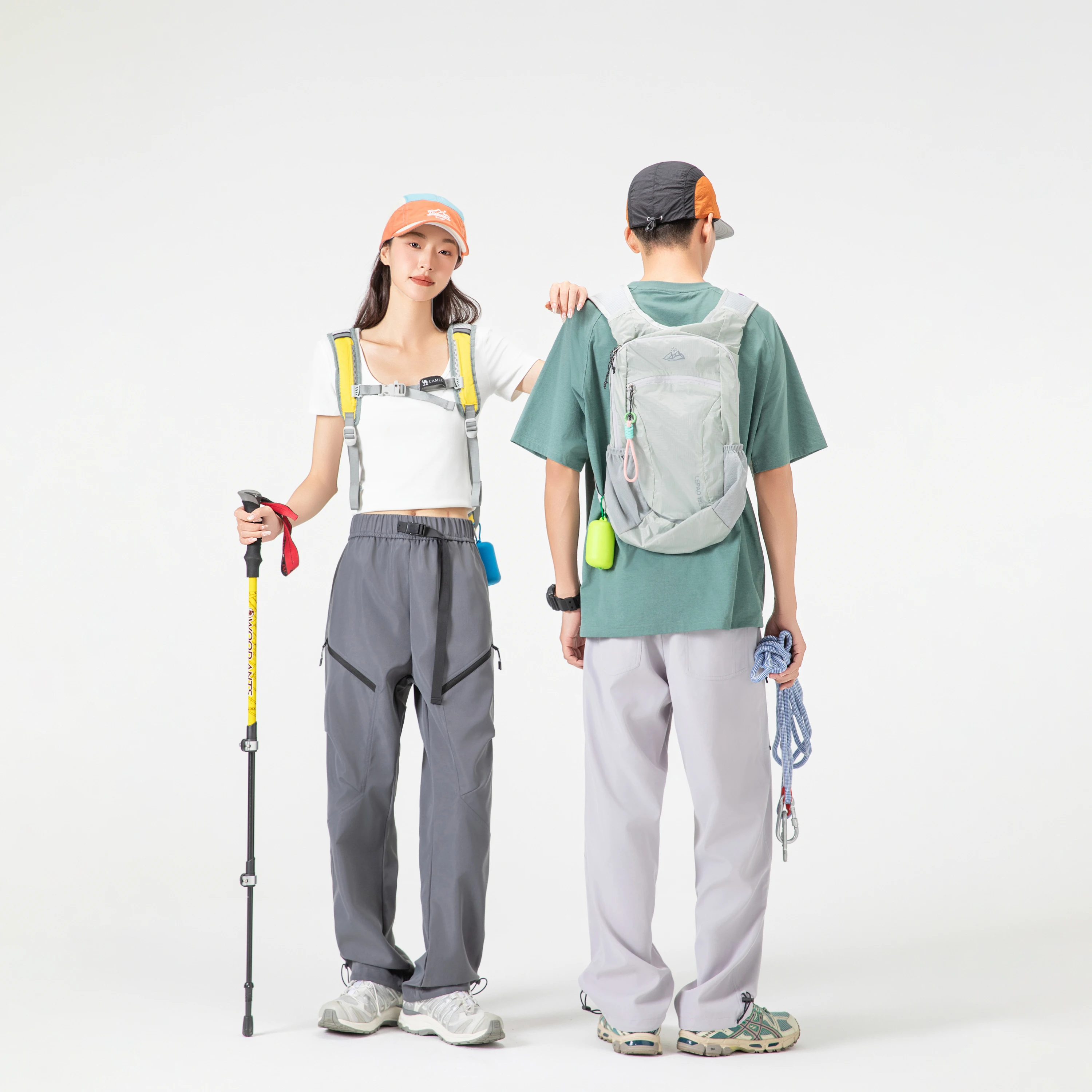 2025年秋 ドローストリング スウェットパンツ メンズ ホワイト ファッション ジッパー マルチポケット カジュアル ワイドパンツ ルーズ ストレート カジュアル 男性用