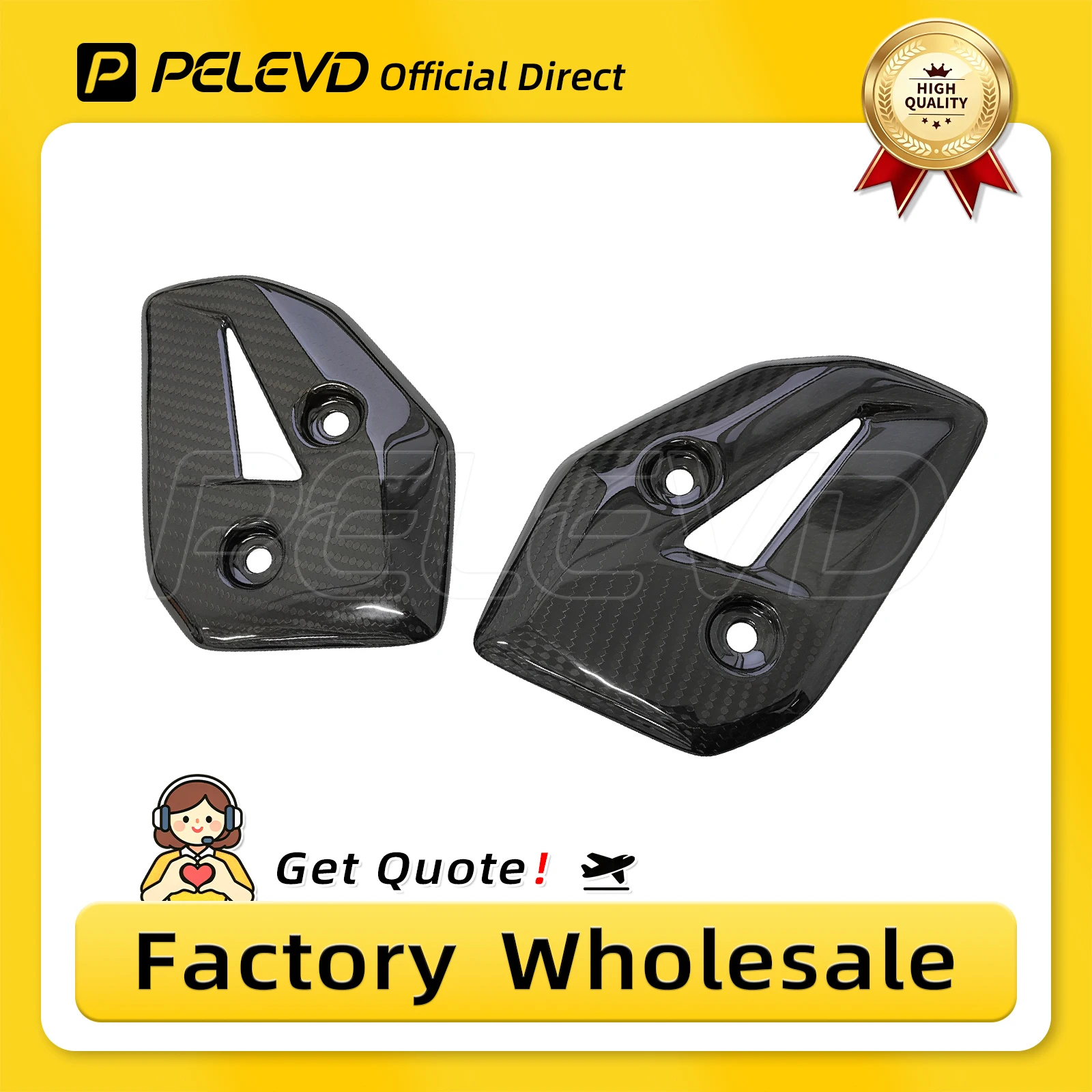 PELEVD 100% CARBON FIBER Glossy Finish Foot pedal  Heel Guards Footrest Wing Plate For YAMAHA  MT07 MT 07 2025-2026 - view 4