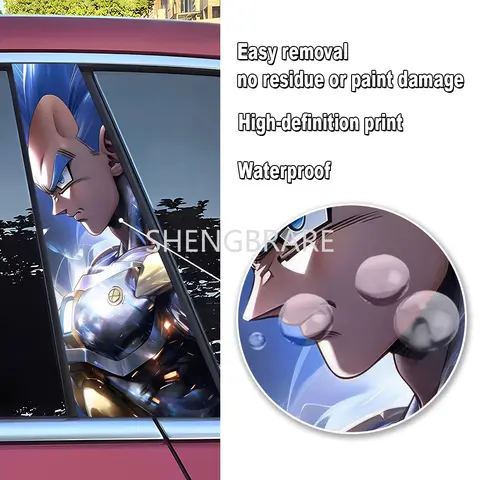 Dragon Ball Bilklistermärke B-stolpeklistermärke Reptålig Gnidskyddande Vattentät Super Saiyan Anime Självhäftande Dekoration Bildeler 8 best sales Drakboll bilklistermärke - №3