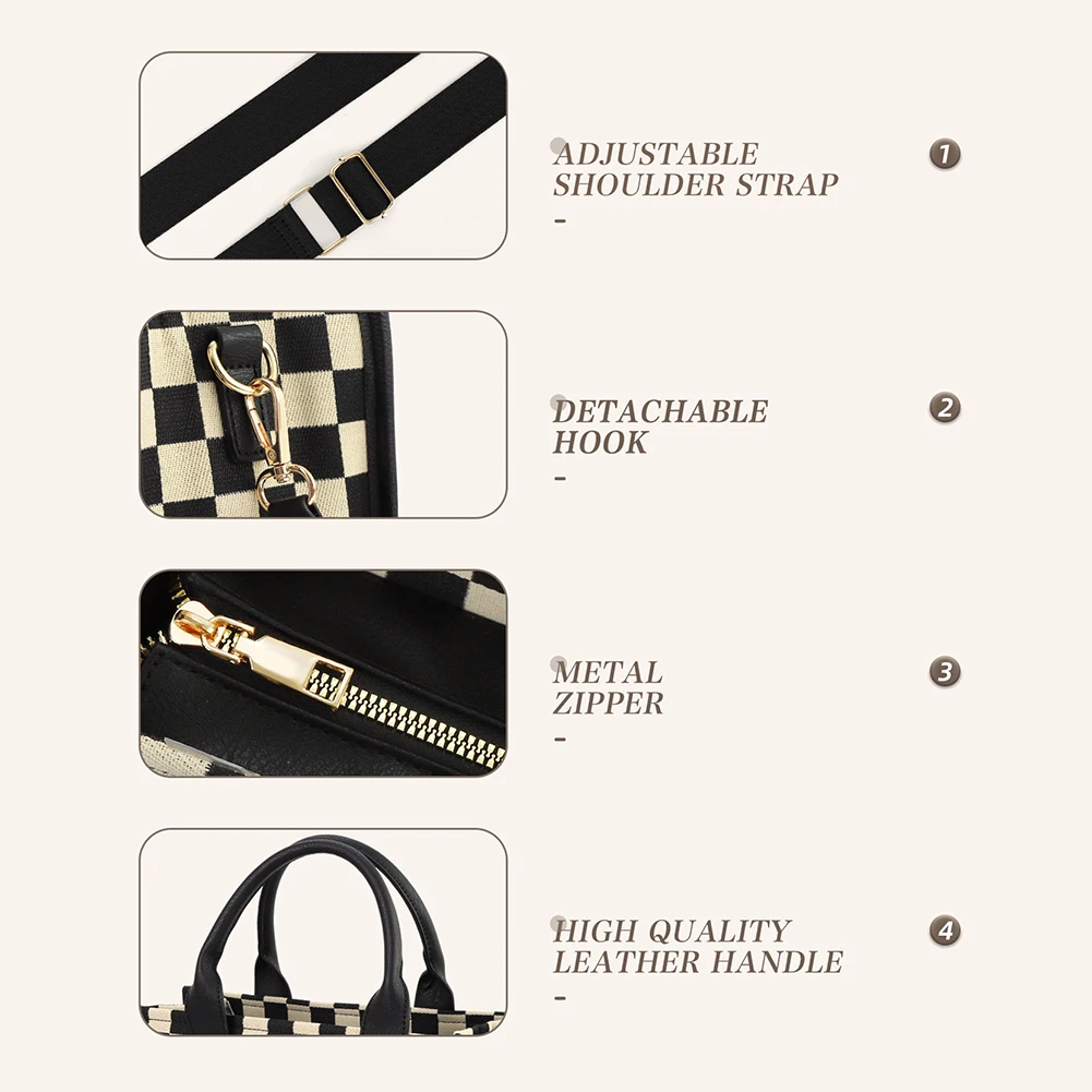 Women Canvas Fashion Shoulder Bag Large Capacity Stylish Crossbody Bag Adjustable Strap Trendy Messenger Bag Large Work Bag