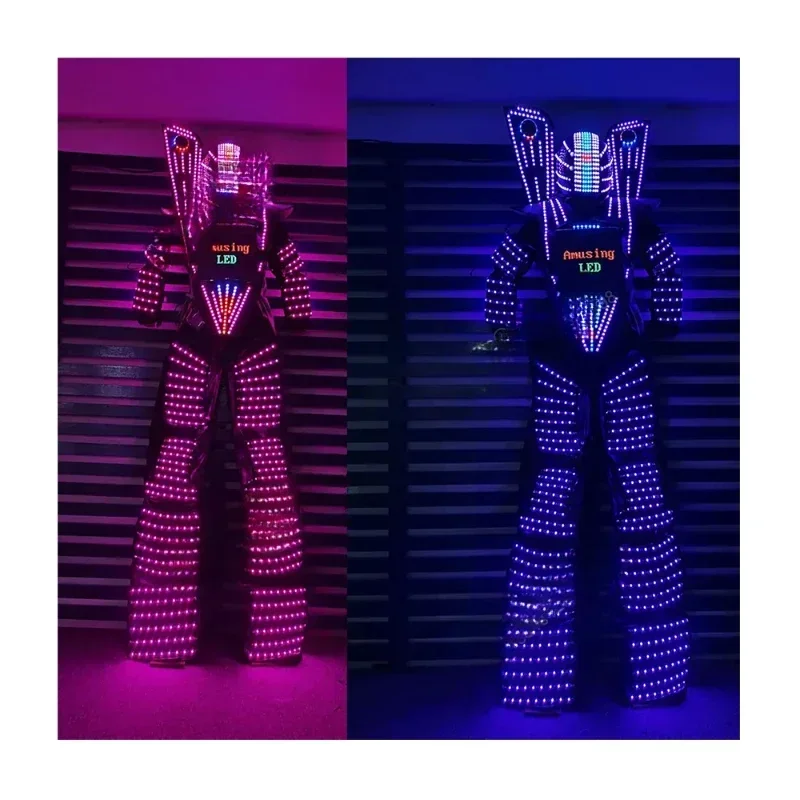Chest Digital Screen  robot suit party led costume stage clothes luminous costume for dance performance Hot sales