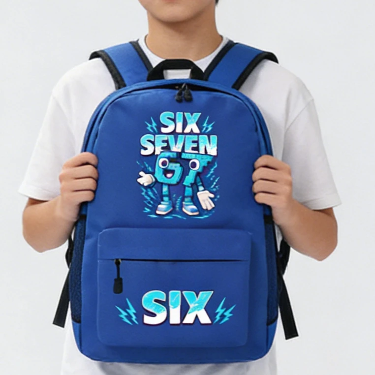 

Kids Six Seven Italian Brainrot Meme Gaming Print Backpack Boy Girl Six Seven 67 Number SchoolBags Student Cartoon Shoulders Bag
