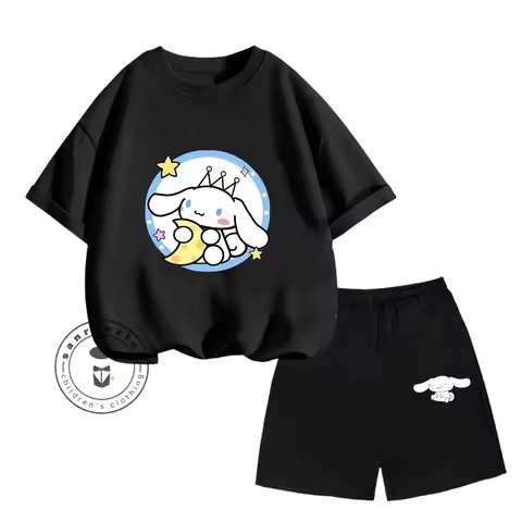 Cinnamoroll Tshirt Set Kids Captain America Children Clothes Boys Sonic T-shirt Baby Tops Summer Short Sleeve