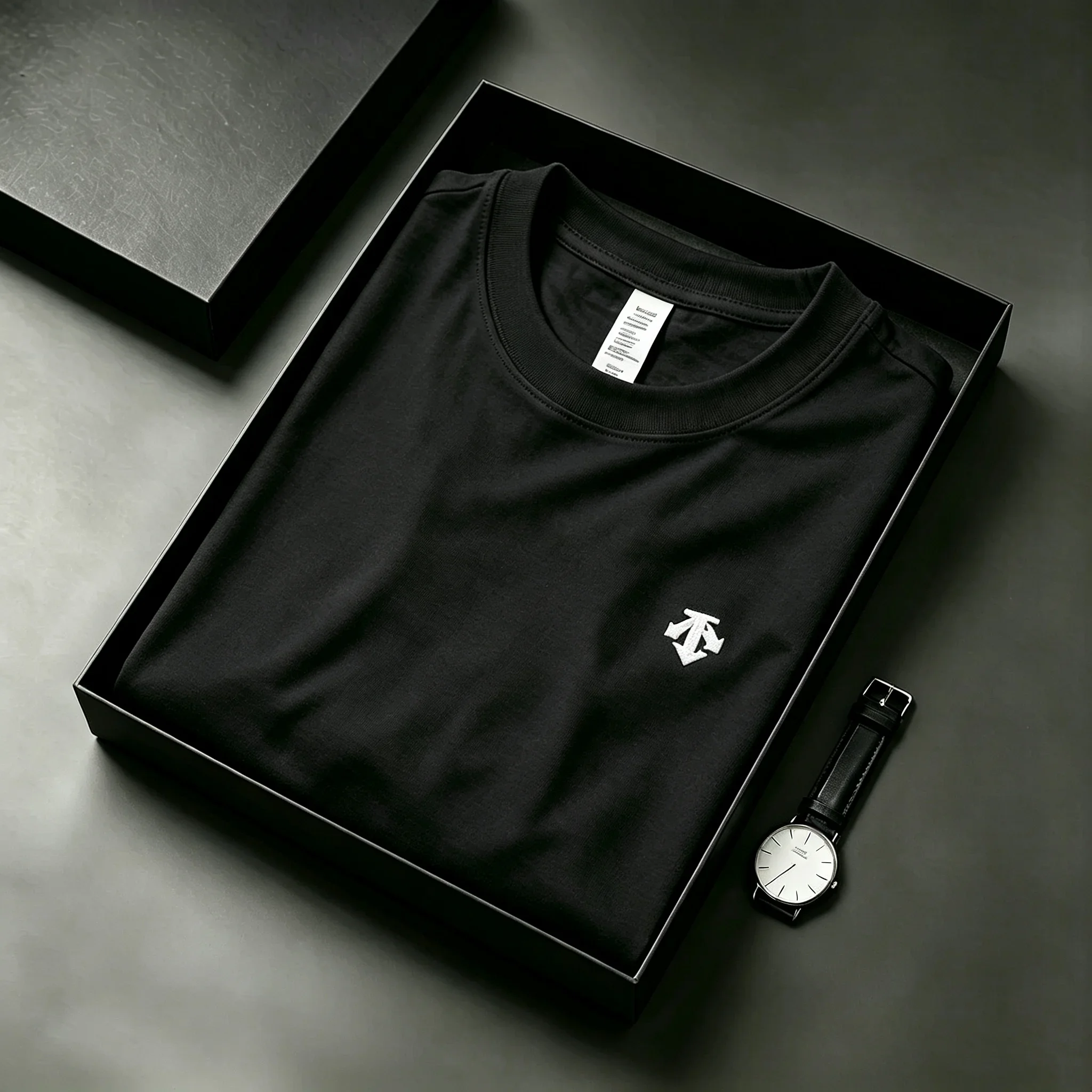 2026 New Men's 100% Pure Cotton Crew Neck Short Sleeve Embroidered T-shirt High Quality Eco-Friendly Soft Comfort Fabric Sports
