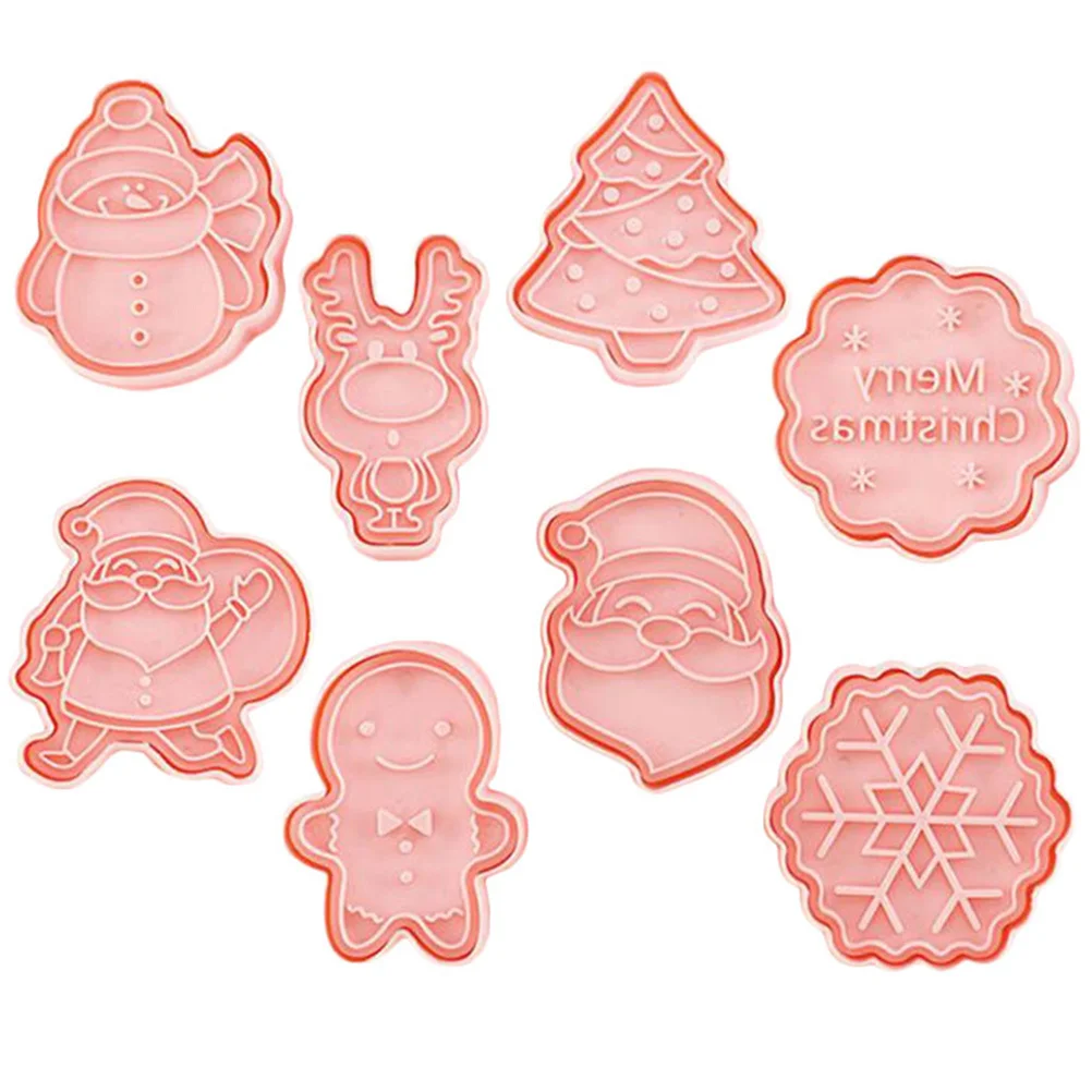 8 pezzi stampi per biscotti 3D natalizi formine per biscotti riutilizzabili facili da usare e pulire stampi per biscotti da forno fai da te stampi per biscotti in plastica