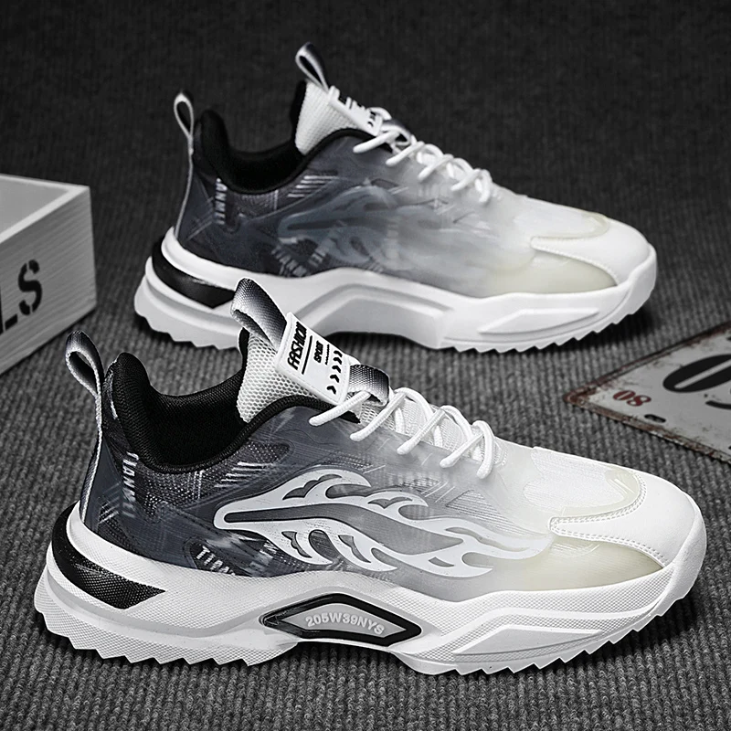 

Trendy Men's Running Shoes Casual Mens Sneakers Breathable Mesh Low Top Rubber Outsole Comfortable Sports Footwear