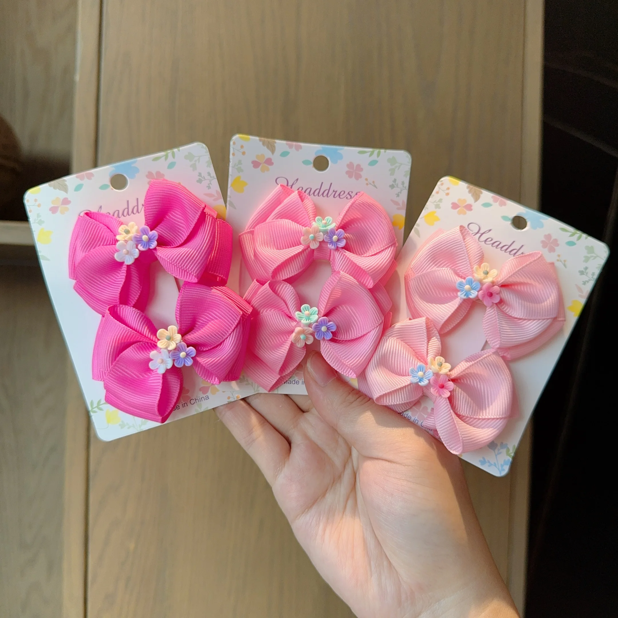 2Pcs/lot Baby Solid Hair Bows Hair Clips Ribbon bow Hairpin for Girl Cheer Bowknot Barrettes Children Headwear Hair Accessories