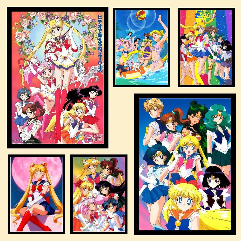 Anime S-SAILOR M-MOON Poster Aesthetic Poster Print Wall Decor HD For Living Room Bedroom Home Office Gift Wall Art