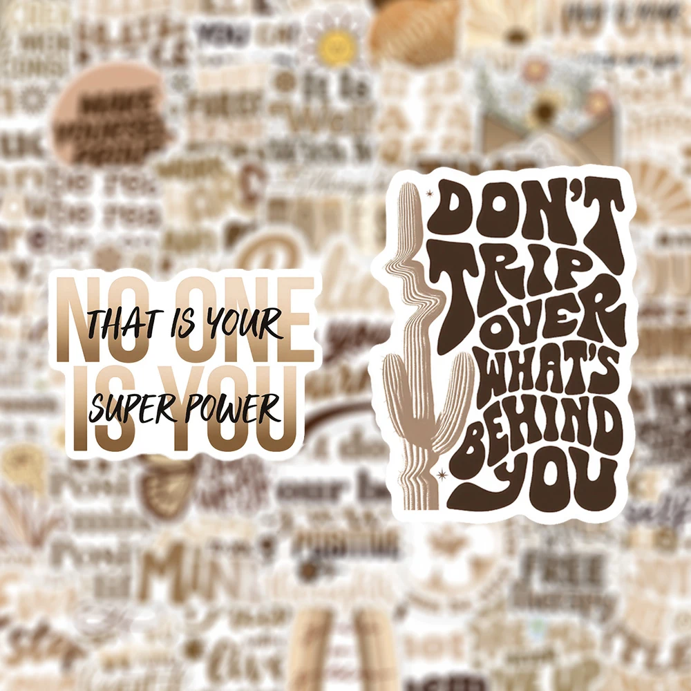

10/30/50pcs Cute Bohemian Inspirational Phrase Stickers Cartoon Graffiti Sticker DIY Suitcase Phone Notebook Waterproof Decals