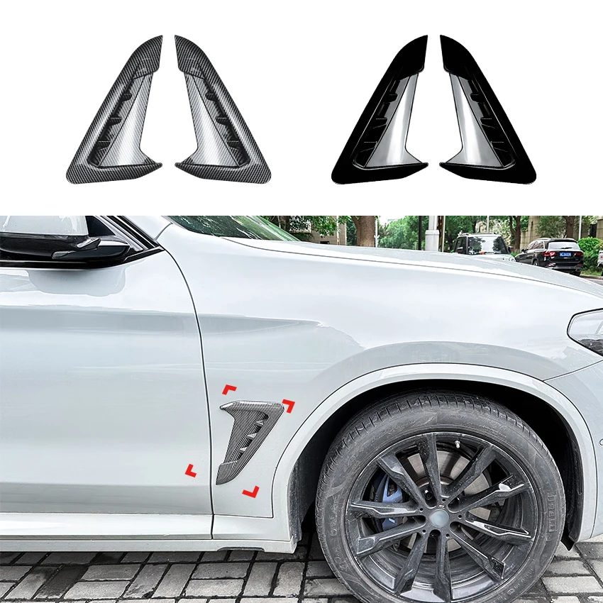 2x Car Side Fender Air Wing Vent Trim Cover For BMW X3 X4 G01 G02 M Sport 2018 2019 2020 2021 2022 2023 Grille Hole Emblem Trim