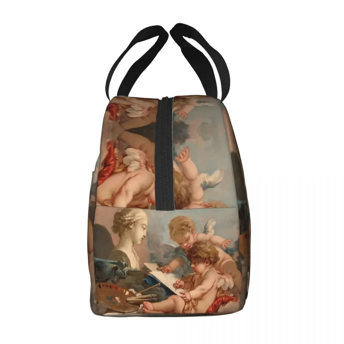 Renaissance Angel Cherub Insulated Lunch Bag for Women Boucher Rococo Art Portable Warm Cooler Thermal Lunch Bag Container Tote