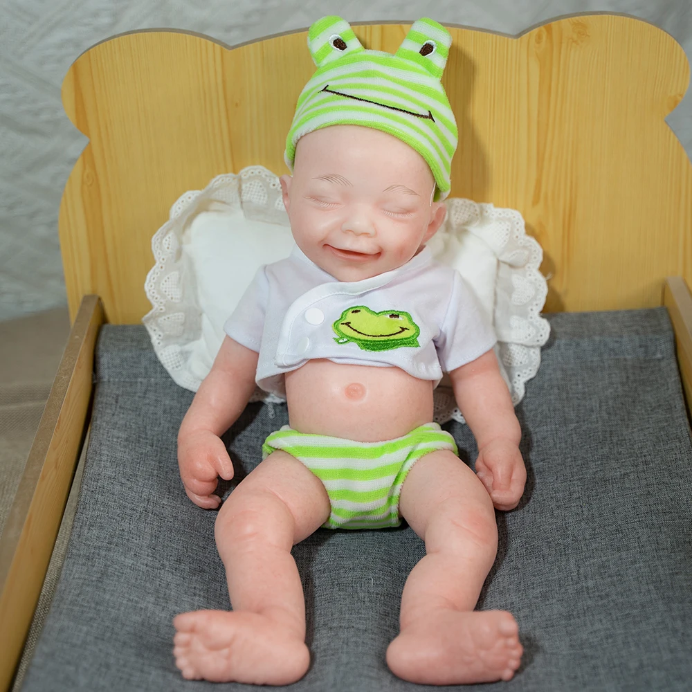 Cosdoll 40 センチメートル 100% シリコーンリボーンベビードールソフト人形未塗装少年リアルな赤ちゃん目を閉じたギフト子供のおもちゃ