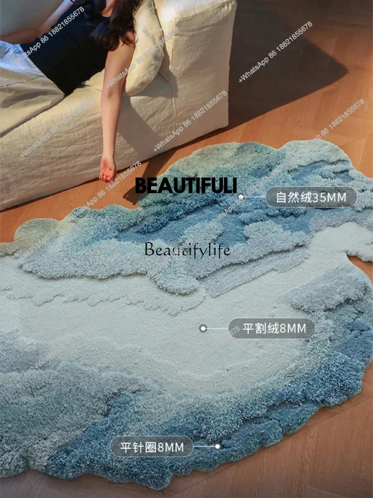 New style Kongshan green three-dimensional suede carpet light luxury enamel oriental carpet ss 8617