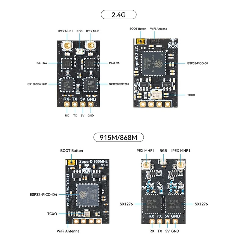 

A46T SuperD ELRS 2.4G Diversity Receiver ExprssLRS RX 2T Antennas TCXO for RC FPV Long Range/Freestyle Drone