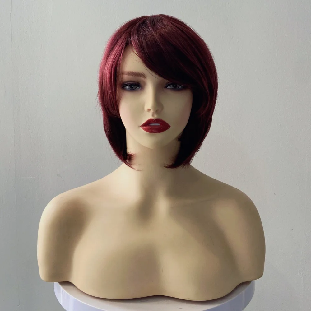 A collection of multiple women's wigs, with different hairstyles and color designs, suitable for short haired women