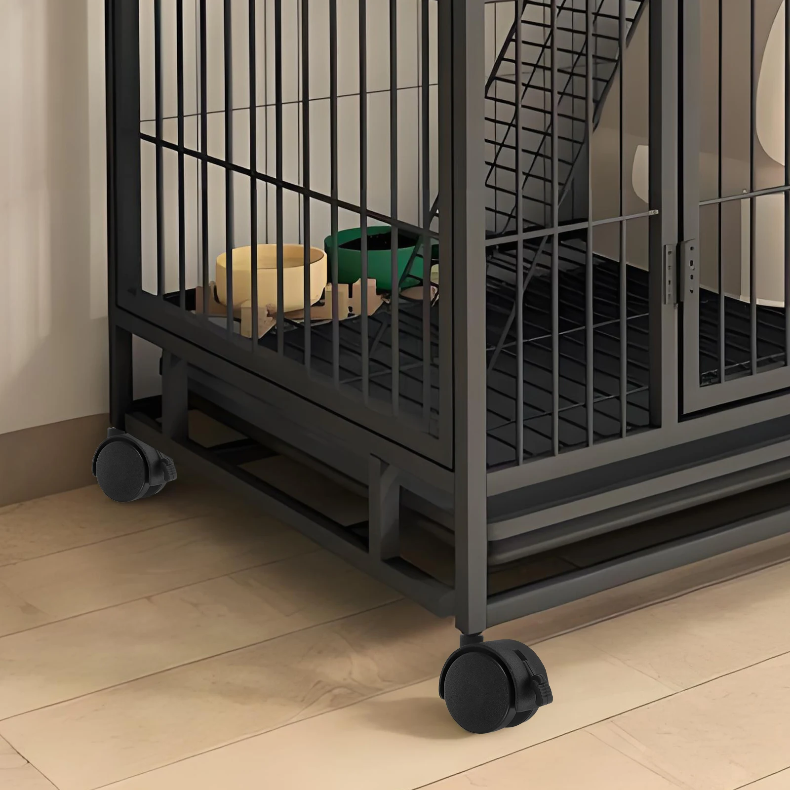 

2Pcs Cat Cage Accessories Caster Wheels Locking Replacement Plastic Pets Cage Wheels Compatible Carpet Wood Floor Easy