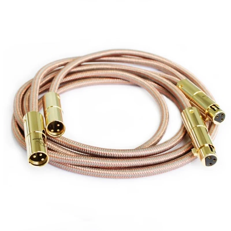 

Pair 40th Anniversary Edition XLR Balanced Cable Copper HiFi Interconnect Line Gold Plated Plug